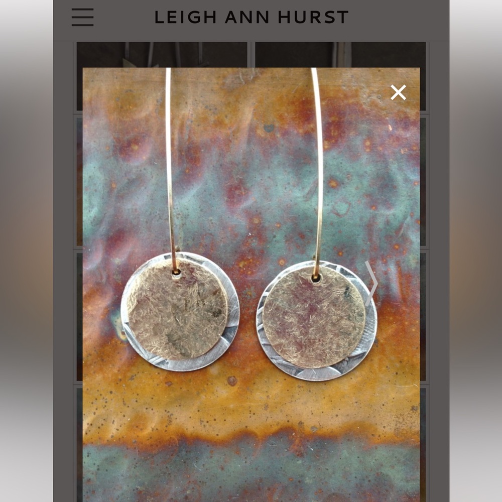 Leigh Ann Hurst Gold and Silver Dangle Earrings